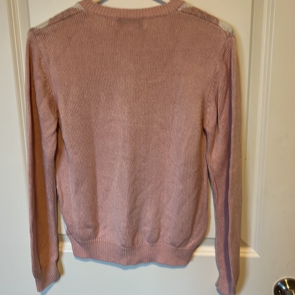 Ladies sparkly sweater sz M pink & white - Picture 4 of 7